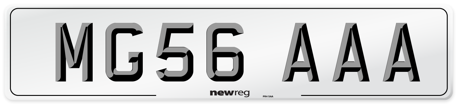 MG56 AAA Number Plate from New Reg